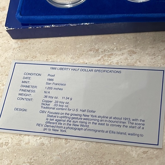 USA Ellis Island 1986 Liberty Half Dollar Silver Dollar W COA 90% SILVER - Picture 13 of 14